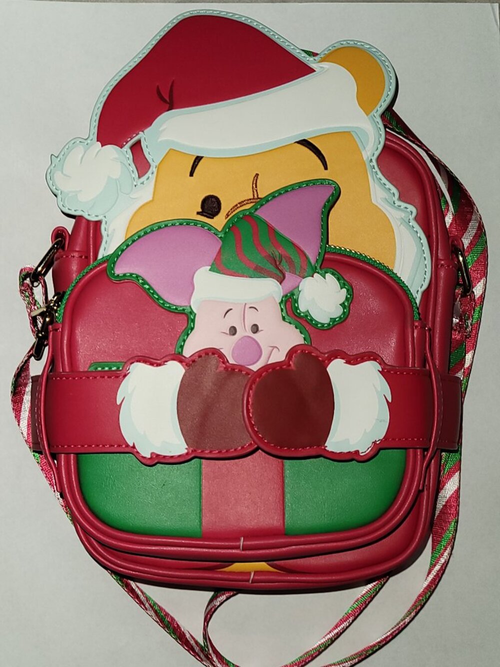 Loungefly Disney Winnie the Pooh and Piglet Christmas Crossbody Bag w/ Pouch